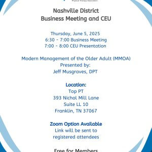 APTA TN Chattanooga District Meeting & CEU
