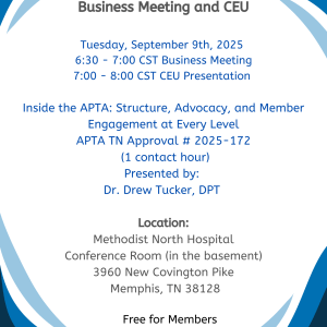 APTA TN Memphis District Meeting & CEU November